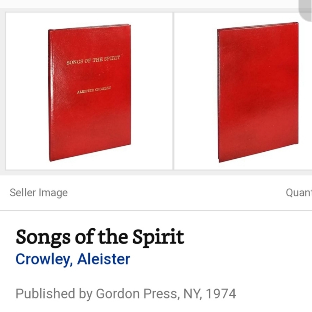 Vintage SONGS OF THE SPIRIT Limited-Edition Numbered book Aleister Crowley